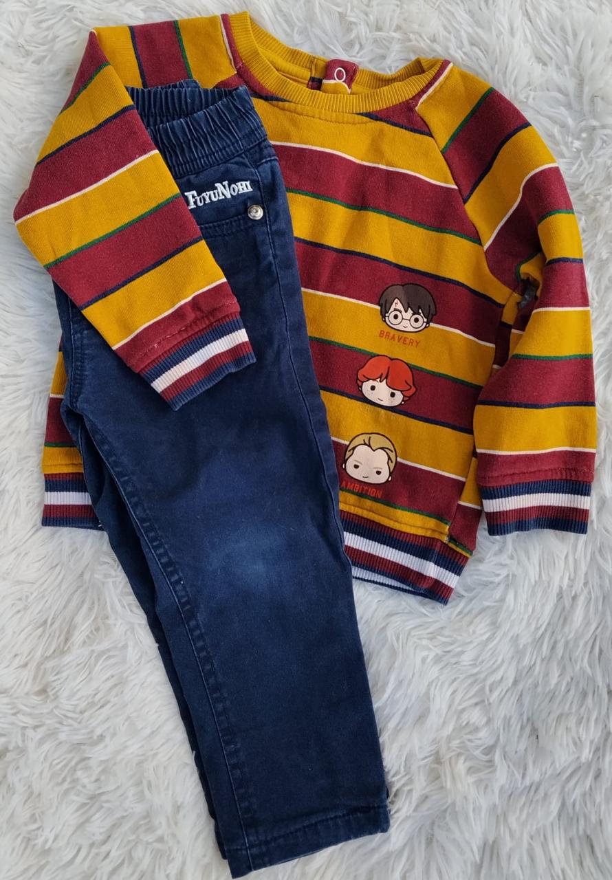 Conjunto Bebé Harry Potter Rayas + Jean
